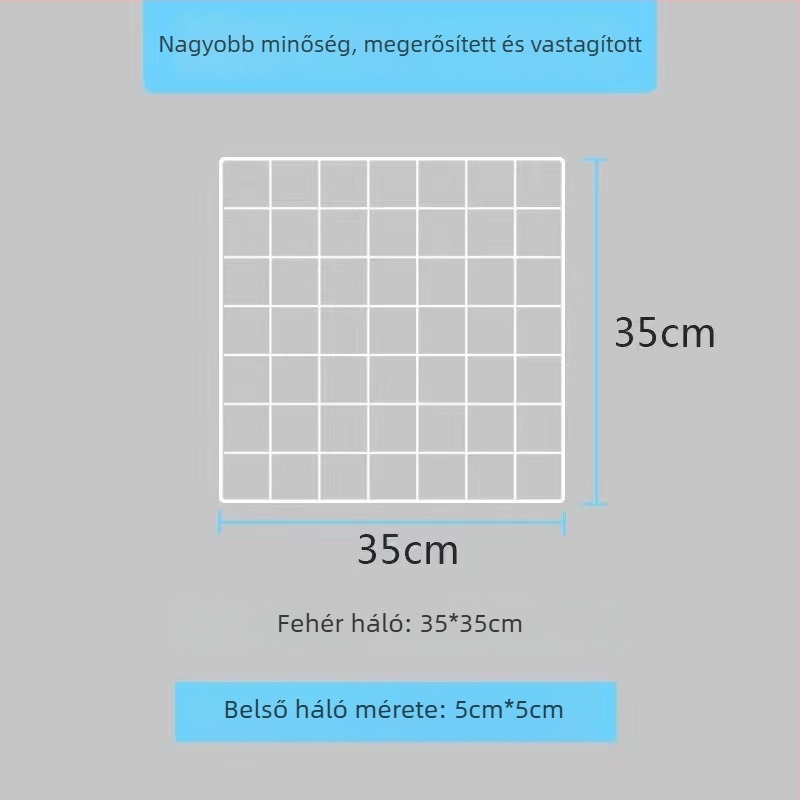 Fali kijelző állvány vas hálóval – skandináv stílus, vasművészet, két rétegű kivitel