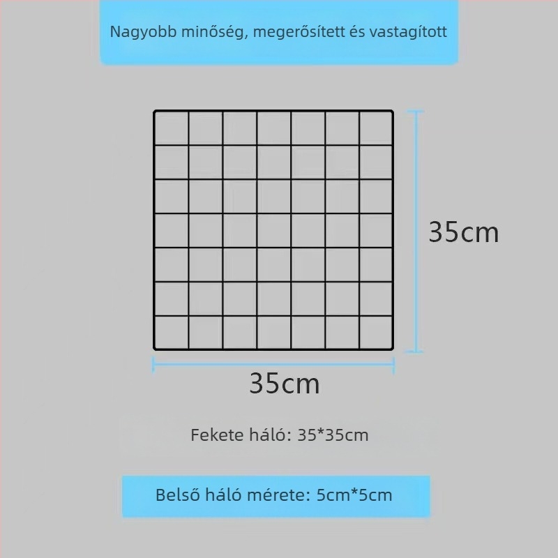 Fali kijelző állvány vas hálóval – skandináv stílus, vasművészet, két rétegű kivitel