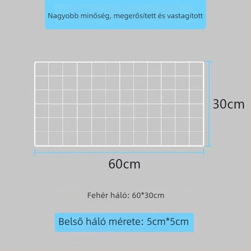 Fali kijelző állvány vas hálóval – skandináv stílus, vasművészet, két rétegű kivitel