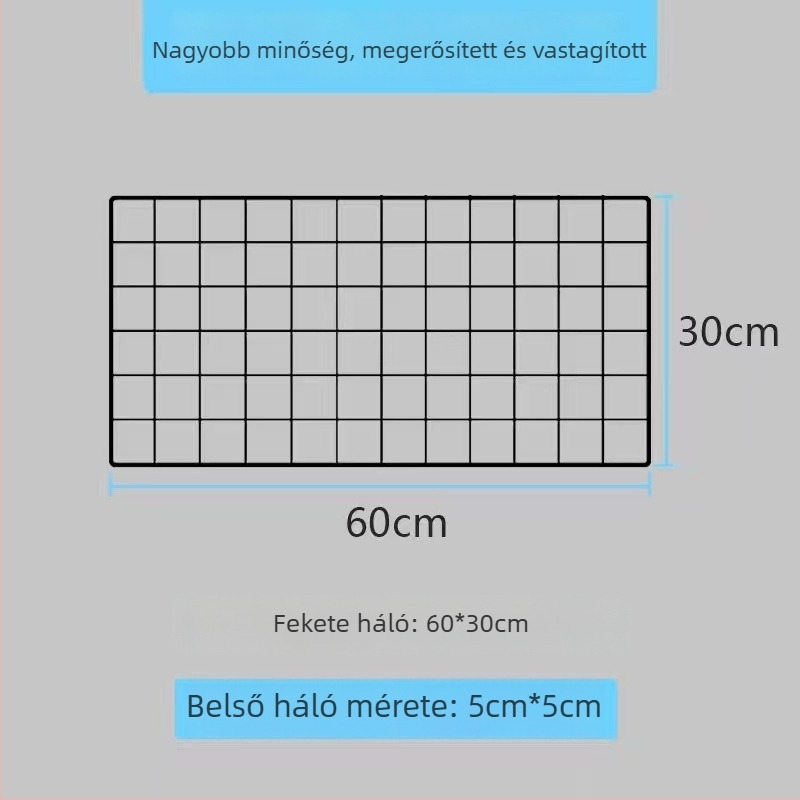 Fali kijelző állvány vas hálóval – skandináv stílus, vasművészet, két rétegű kivitel