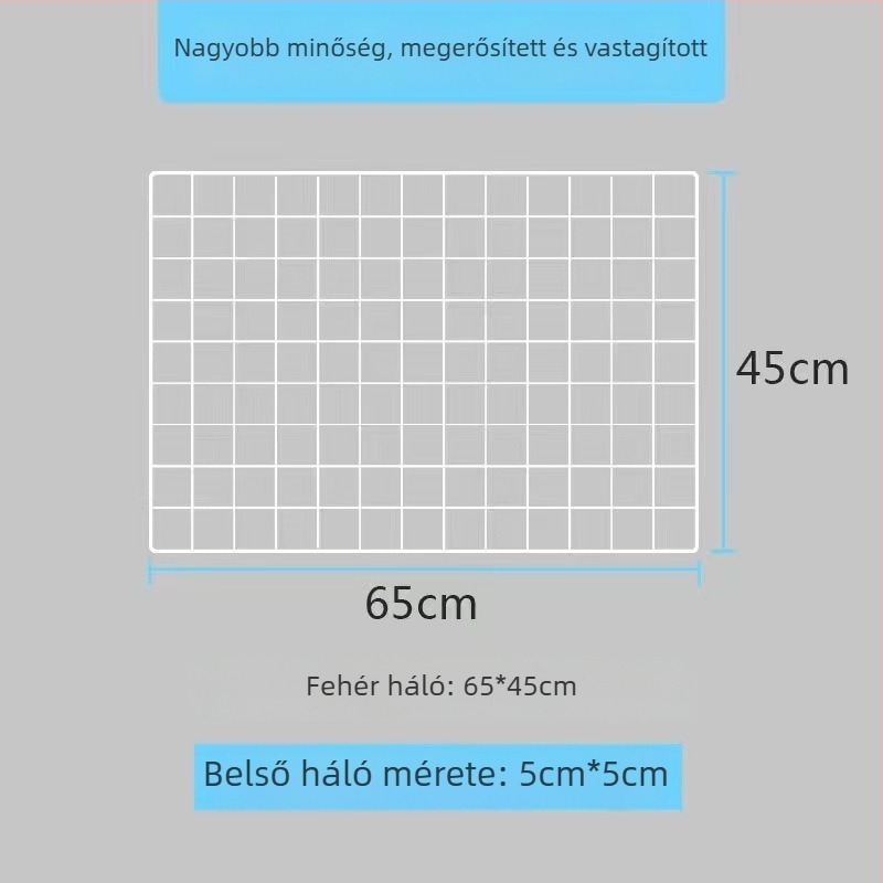 Fali kijelző állvány vas hálóval – skandináv stílus, vasművészet, két rétegű kivitel