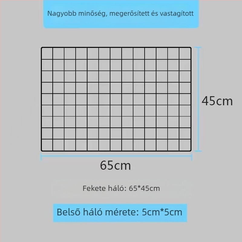 Fali kijelző állvány vas hálóval – skandináv stílus, vasművészet, két rétegű kivitel