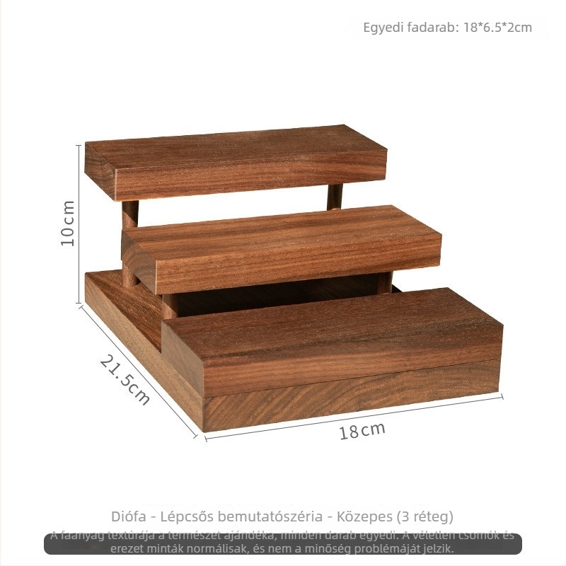 Diófából készült ékszerkijelző állvány többemeletes fa létrával fülbevalókhoz, nyakláncokhoz és karkötőkhöz — Termékkód AP3EABZX
