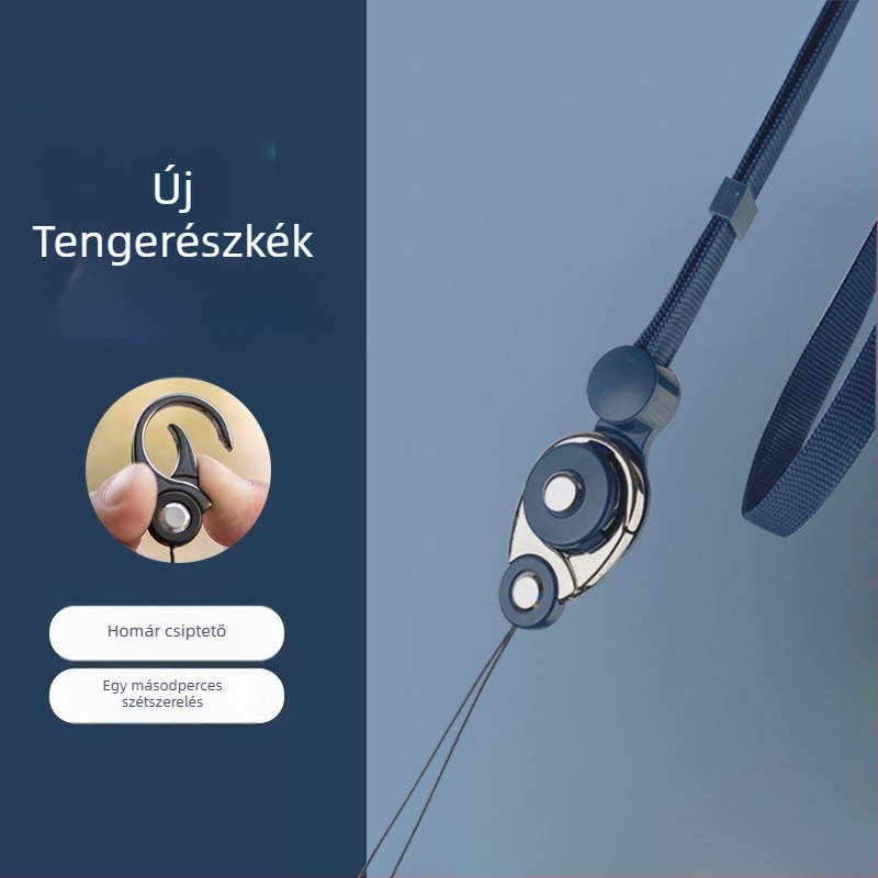 Három az egyben telefonpánt fém csattal, nylon zsinórral, elektroplating felülettel, licencelt magáncímke