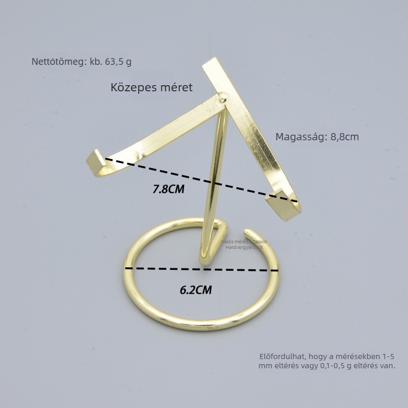Fém kristálydísz kiállító tartó kristálytömegek és fosszilis minták számára, modern minimalista stílus, elektroplakolt felület, testreszabható