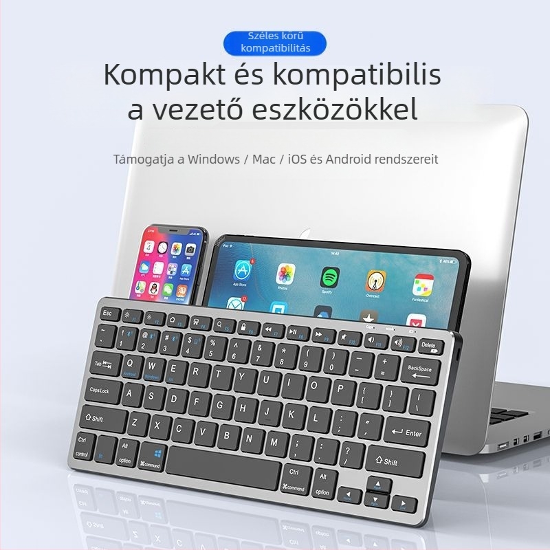 Vezeték nélküli Bluetooth billentyűzet és egér készlet, újratölthető, csendes irodai használatra, notebookhoz és tablethez, USB/2.4G/Bluetooth kapcsolattal