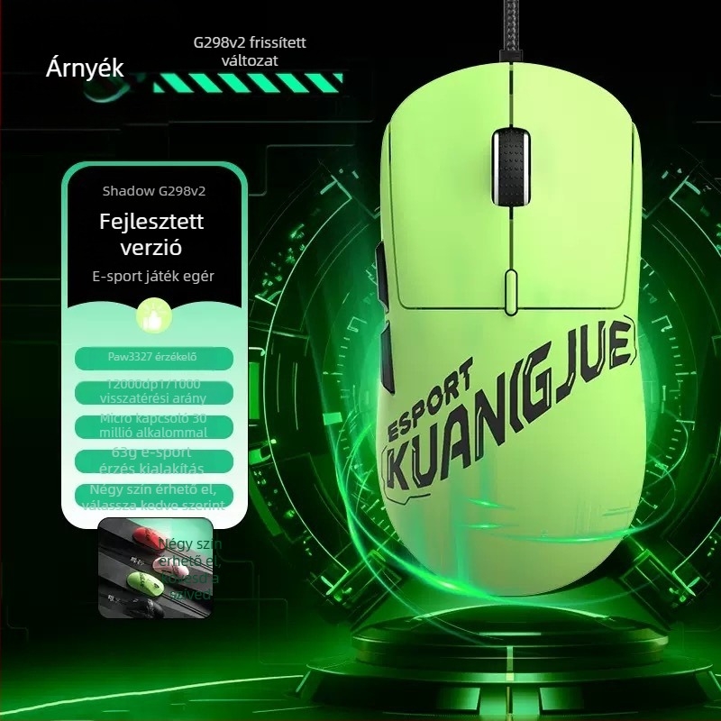 Játék egér vezeték nélküli töltő dokkolóval, RGB makro programozás, X1 Predator modell, 1200 dpi, 6 DPI szint, 5 gomb, 1,8 m hatótáv