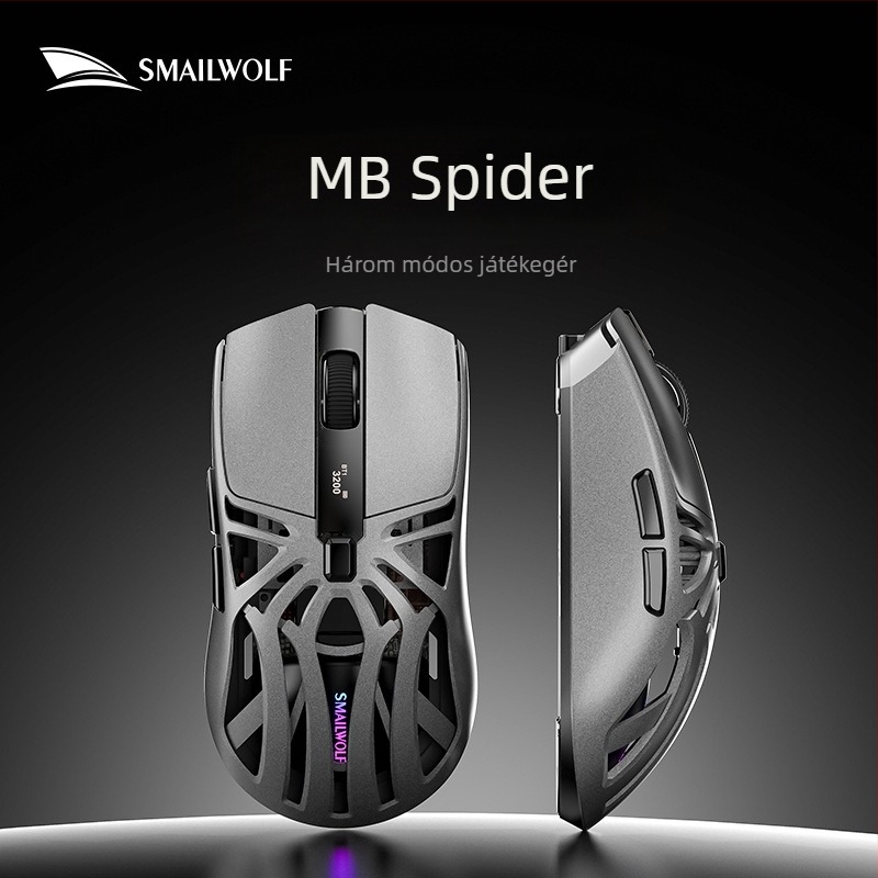 Smailwolf optikai vezeték nélküli gaming egér Bluetooth+2.4G, 10000 DPI, USB interfész, 10 m hatótáv, 6 gomb
