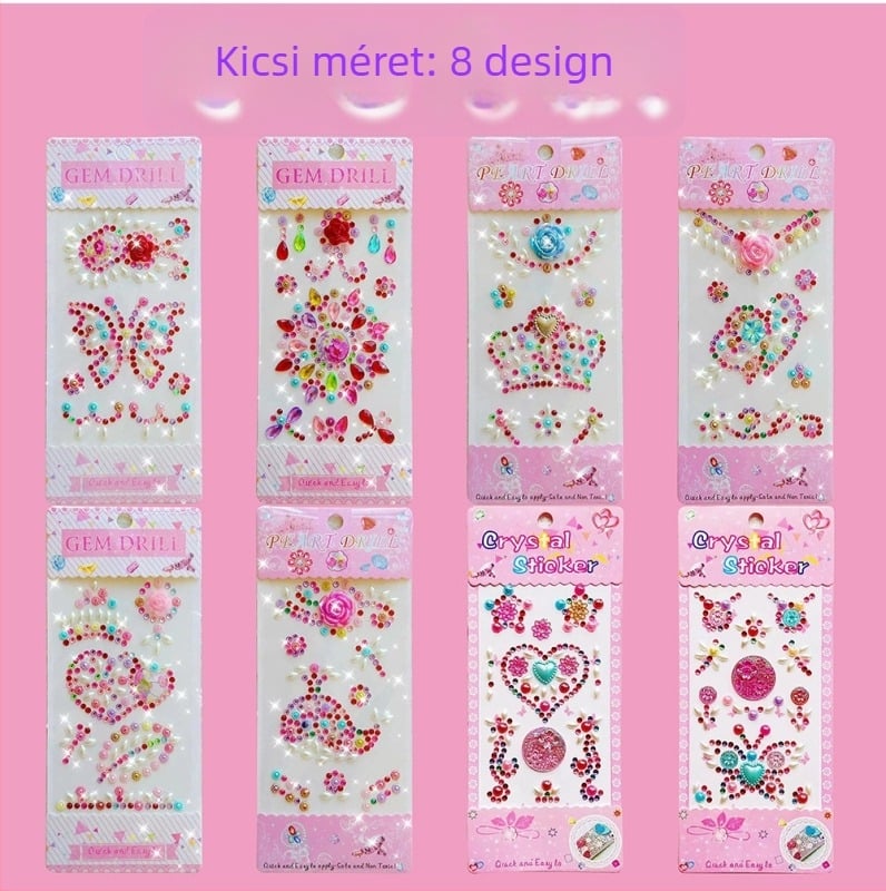 Gyerek DIY készlet: 24 darab akril 3D kristály matrica, kézműves