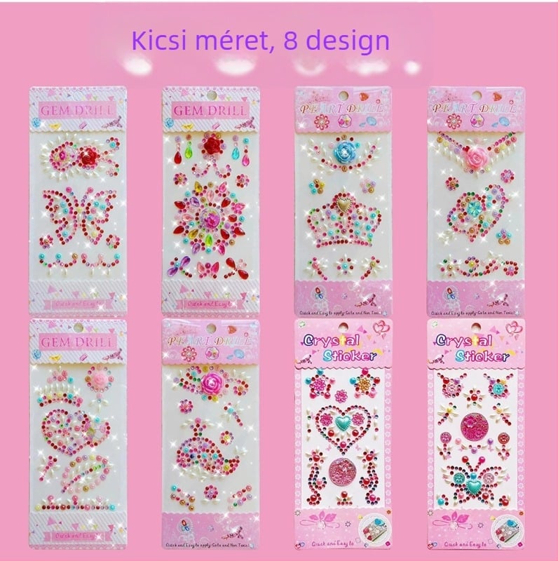 Gyerek DIY készlet: 24 darab akril 3D kristály matrica, kézműves