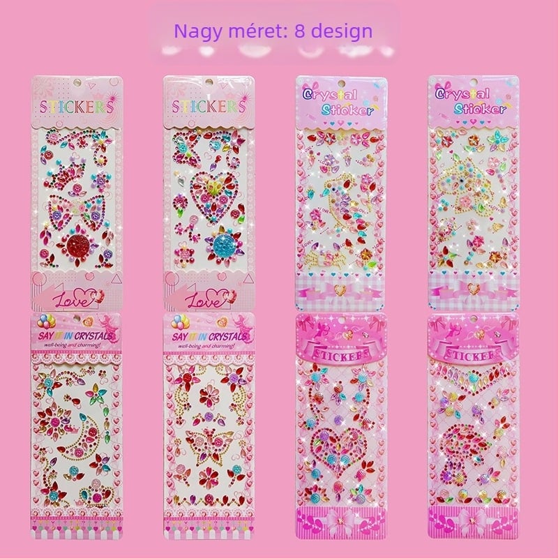 Gyerek DIY készlet: 24 darab akril 3D kristály matrica, kézműves