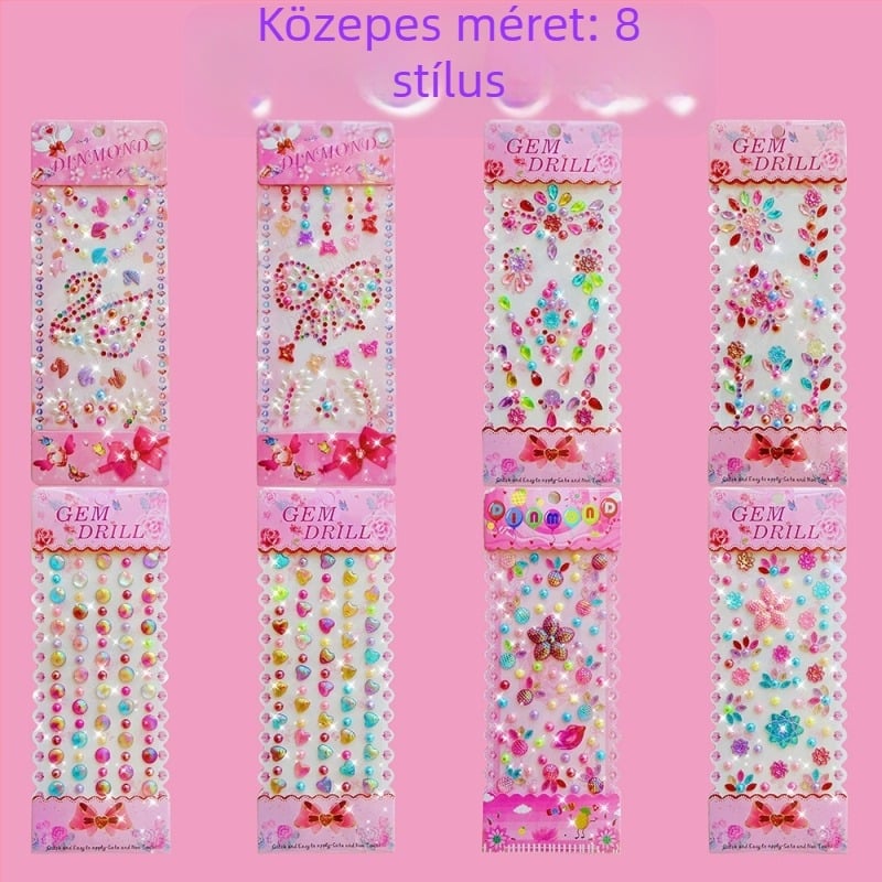 Gyerek DIY készlet: 24 darab akril 3D kristály matrica, kézműves