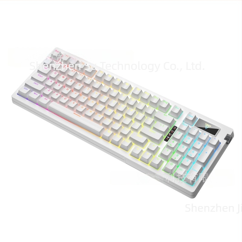 Jingdi G98 Mechanikus billentyűzet - Vezeték nélküli Bluetooth három móddal, hot-swappable, RGB háttérvilágítás PC-hez