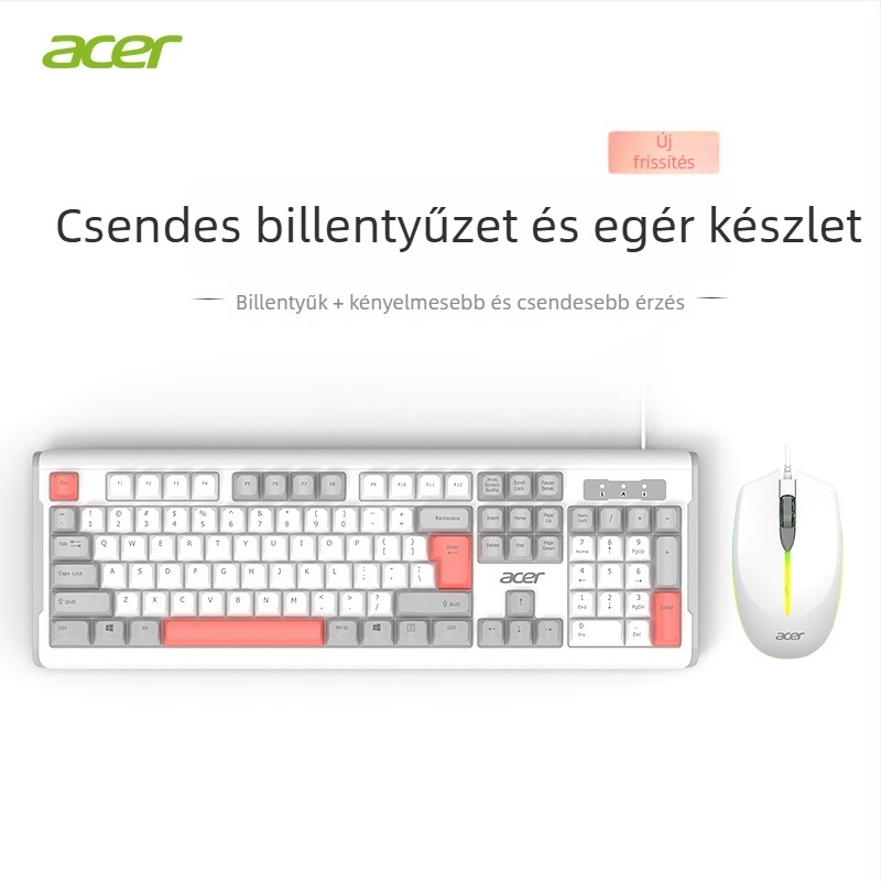Billentyűzet és egér készlet numerikus billentyzettel, USB-kapcsolat, irodai használatra