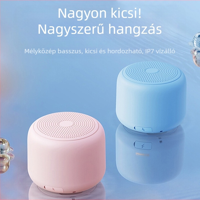 Hordozható vezeték nélküli Bluetooth hangszóró, két hangszóróval, IPX7 vízálló, Bluetooth 5.3, 3W, beépített 1000–1200mAh akkumulátor (10 m hatótáv)