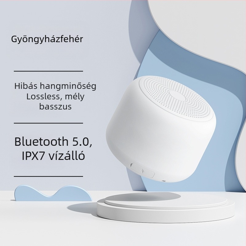 Hordozható vezeték nélküli Bluetooth hangszóró, két hangszóróval, IPX7 vízálló, Bluetooth 5.3, 3W, beépített 1000–1200mAh akkumulátor (10 m hatótáv)