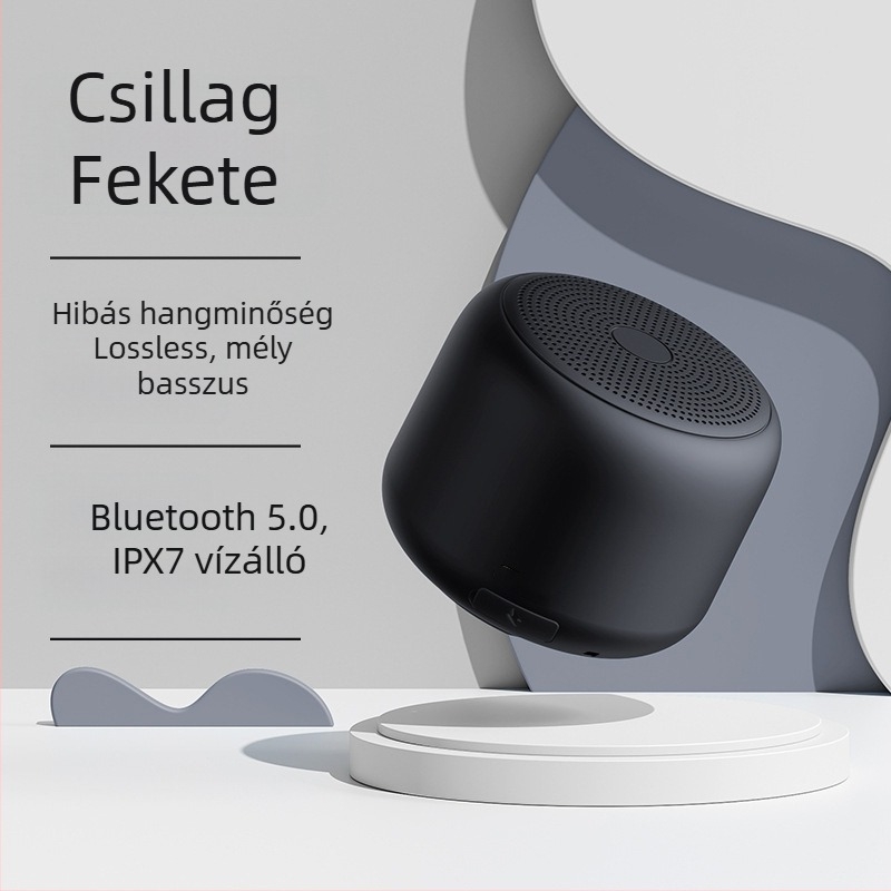 Hordozható vezeték nélküli Bluetooth hangszóró, két hangszóróval, IPX7 vízálló, Bluetooth 5.3, 3W, beépített 1000–1200mAh akkumulátor (10 m hatótáv)
