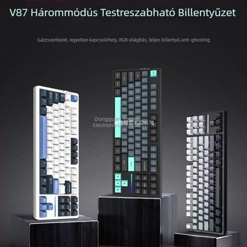 Numerikus billentyűzet három módban, gasket szerkezet, hot-swappable kapcsolók, RGB világítás, mechanikus