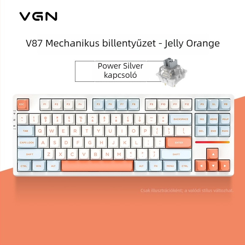 Numerikus billentyűzet három módban, gasket szerkezet, hot-swappable kapcsolók, RGB világítás, mechanikus