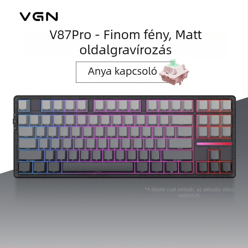 Numerikus billentyűzet három módban, gasket szerkezet, hot-swappable kapcsolók, RGB világítás, mechanikus