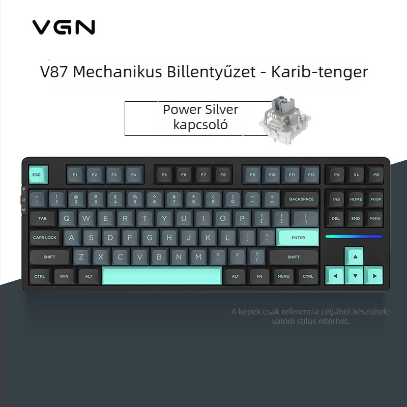 Numerikus billentyűzet három módban, gasket szerkezet, hot-swappable kapcsolók, RGB világítás, mechanikus