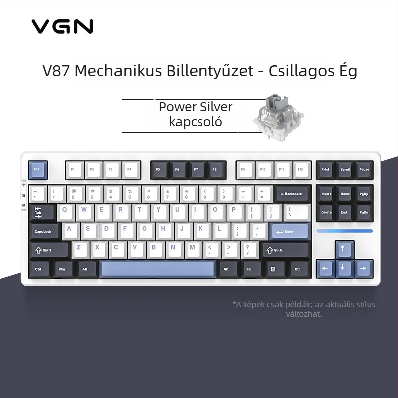 Numerikus billentyűzet három módban, gasket szerkezet, hot-swappable kapcsolók, RGB világítás, mechanikus