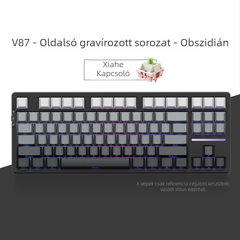 Numerikus billentyűzet három módban, gasket szerkezet, hot-swappable kapcsolók, RGB világítás, mechanikus