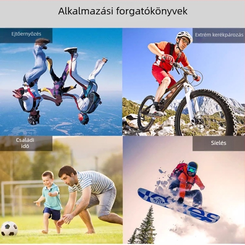 4K mini sportkamera háziállatok és sisakfelvételre - 0,85 hüvelykes LCD, TF-kártya, MD20, ABS ház, 3–5 órás akkumulátor-élettartam
