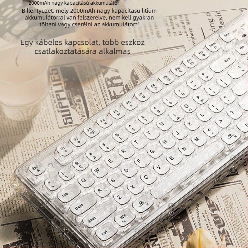 Billentyűzet és egér készlet numerikus billentyzettel, hárommódú csatlakozás, háttérvilágítás nélkül