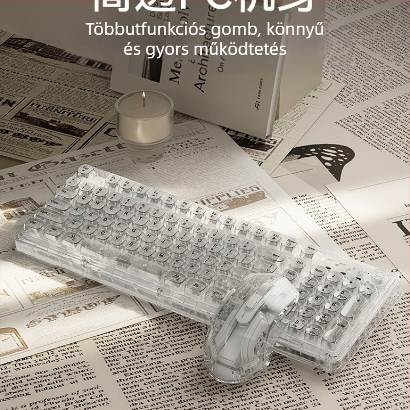 Billentyűzet és egér készlet numerikus billentyzettel, hárommódú csatlakozás, háttérvilágítás nélkül