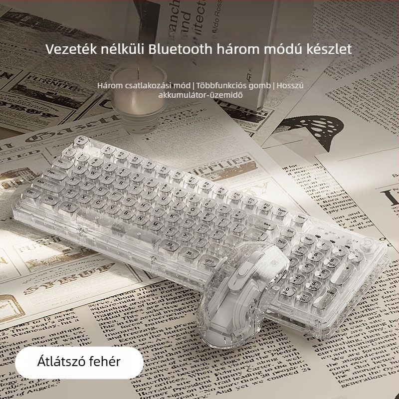 Billentyűzet és egér készlet numerikus billentyzettel, hárommódú csatlakozás, háttérvilágítás nélkül