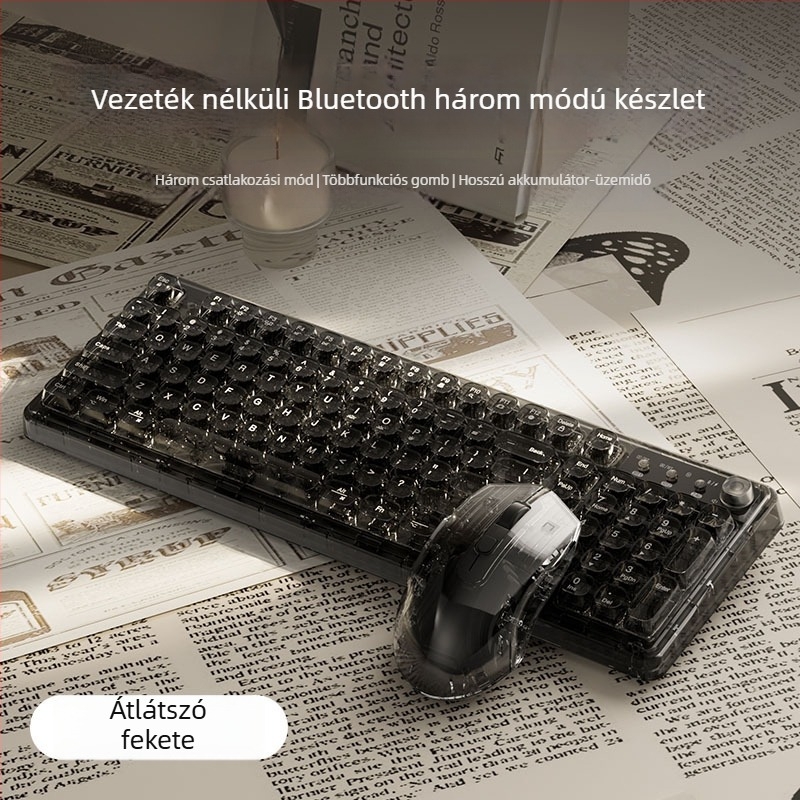Billentyűzet és egér készlet numerikus billentyzettel, hárommódú csatlakozás, háttérvilágítás nélkül