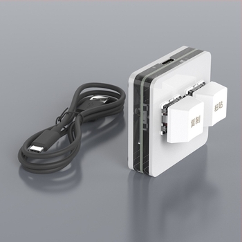 Személyre szabott mini kétgombos keypad, mechanikus vörös tengelyes billentyűk, USB vezetékes, 1 m kábel, ABS ház, egyszínű háttérvilágítás