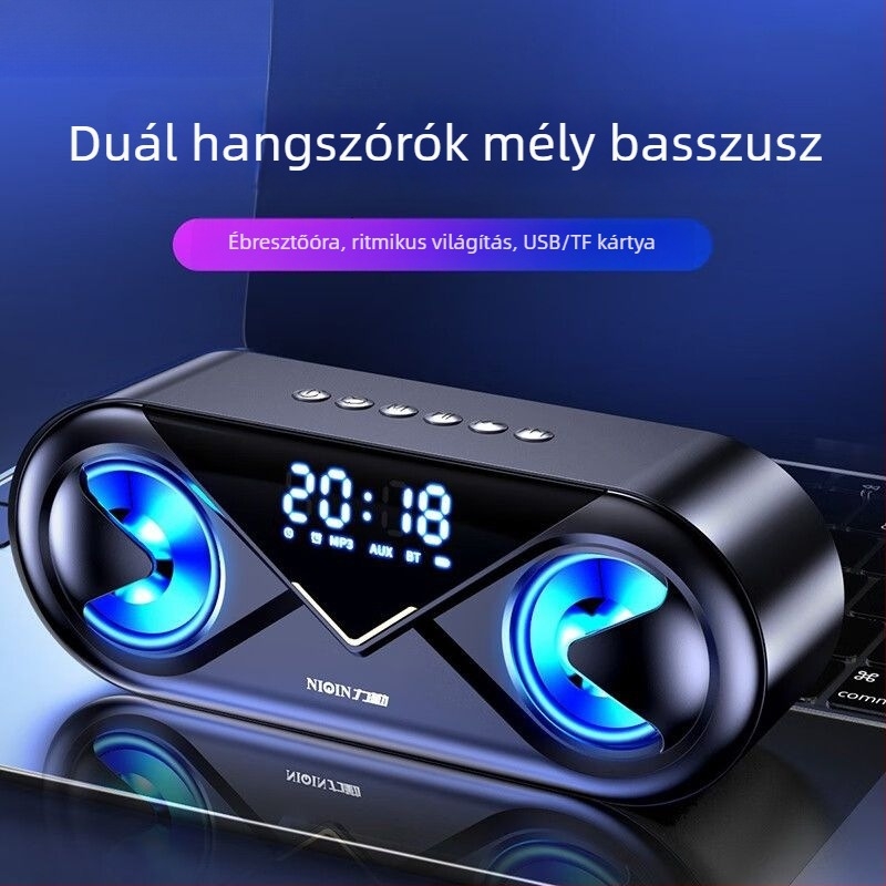 S6 Bluetooth hangsugárzó szubbasszussal, asztali vezeték nélküli hangsugárzó, IPX7 vízálló, frekvenciatartomány 100 Hz–20 kHz, 3.5 mm bemenet