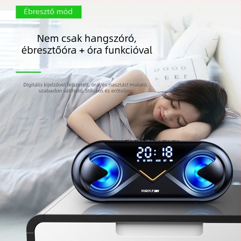 S6 Bluetooth hangsugárzó szubbasszussal, asztali vezeték nélküli hangsugárzó, IPX7 vízálló, frekvenciatartomány 100 Hz–20 kHz, 3.5 mm bemenet