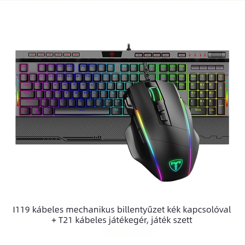 ET I119 játékbillentyűzet, 104 gomb, vezetékes, mechanikus kapcsolók, fém test, vízálló