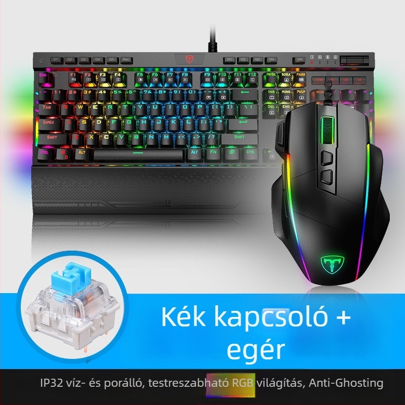 ET I119 játékbillentyűzet, 104 gomb, vezetékes, mechanikus kapcsolók, fém test, vízálló