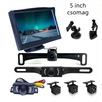 Autó hátrameneti kijelző, TFT LCD, 800x480 felbontás, univerzális kompatibilitás, bemenet N/P