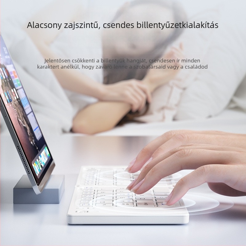 B.O.W Hajlékony Bluetooth billentyűzet és egér készlet, csendes, legfeljebb 87 billentyű, ABS anyag, 2025 modell