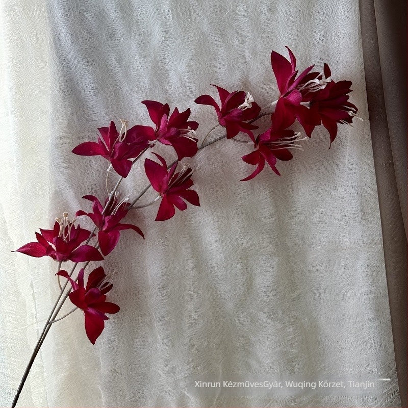 Xin Run szatén orchidea művirág nappali asztali dekorációhoz, esküvői és fotó rekvizíciók, sorozat 3283093