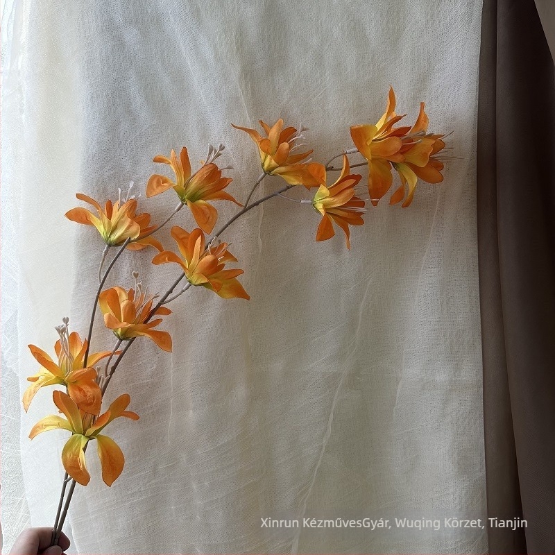 Xin Run szatén orchidea művirág nappali asztali dekorációhoz, esküvői és fotó rekvizíciók, sorozat 3283093