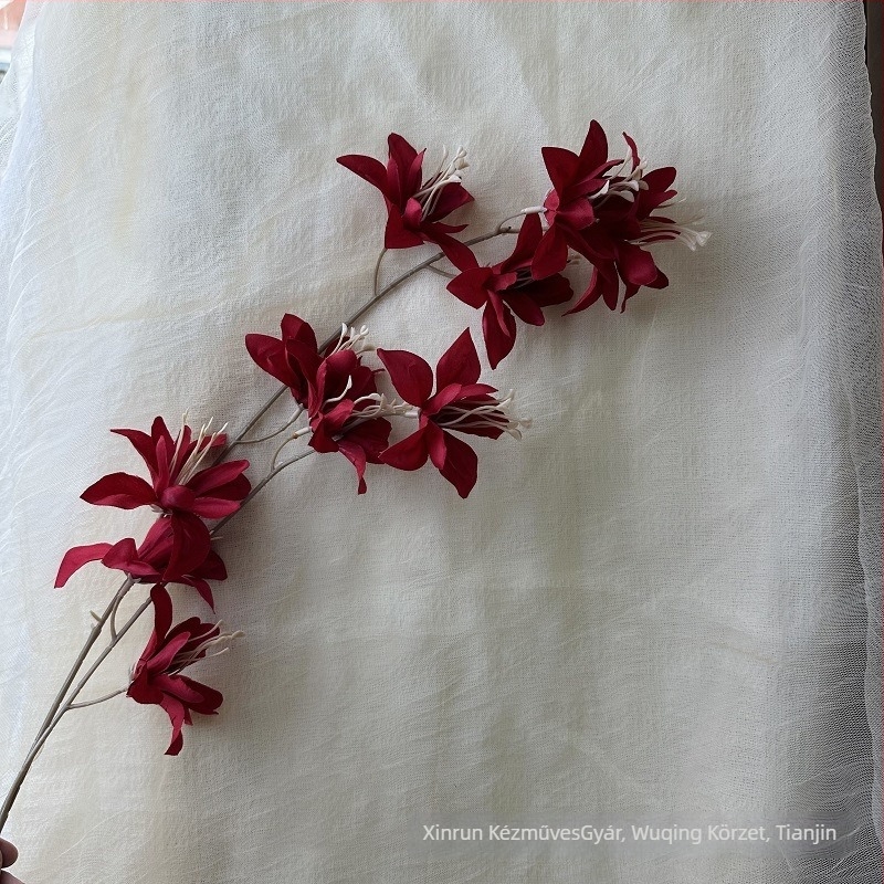 Xin Run szatén orchidea művirág nappali asztali dekorációhoz, esküvői és fotó rekvizíciók, sorozat 3283093