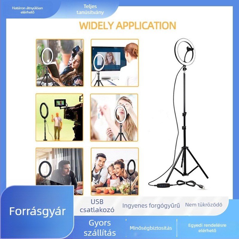 LED gyűrűlámpa X-409-10 Selfie és élő fotózáshoz, LED töltőlámpa, Teljesítmény ≤12W, DC 5V