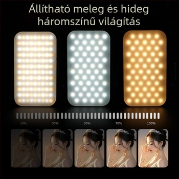 Mini töltőfény fotóhoz, élő közvetítéshez és szelfihez, YOLANS N13, 10–50W, három színhőmérséklet