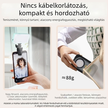 Mini töltőfény fotóhoz, élő közvetítéshez és szelfihez, YOLANS N13, 10–50W, három színhőmérséklet
