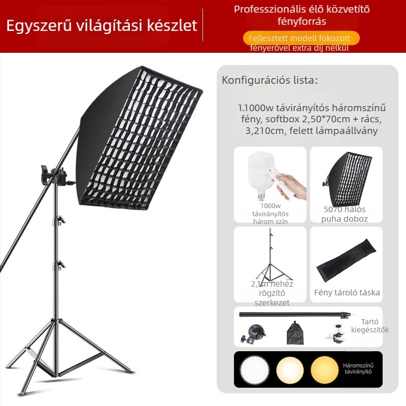 Yu Guang LED élő közvetítéshez világítás portréfotózáshoz — 10–50W, 220V, három színhőmérséklet