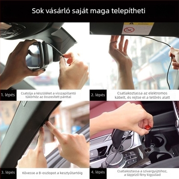 Vezeték nélküli autó DVR, dupla objektív, 1080p videó, 5MP fotók, mindent egyben – hátsó kamera