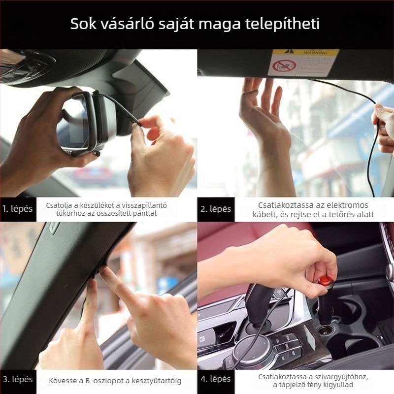 Vezeték nélküli autó DVR, dupla objektív, 1080p videó, 5MP fotók, mindent egyben – hátsó kamera