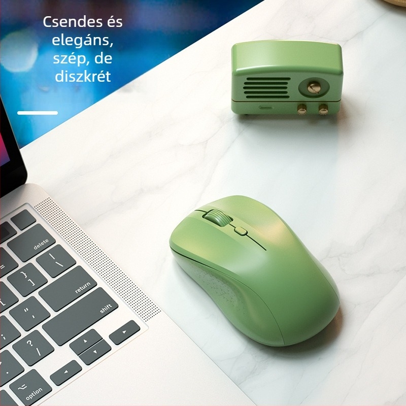 Vezeték nélküli egér vezeték nélküli töltéssel és halk működéssel, USB interfész, 2,4GHz vezeték nélküli kapcsolat, 1000dpi