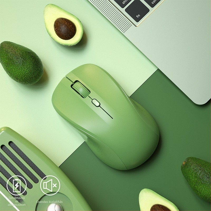 Vezeték nélküli egér vezeték nélküli töltéssel és halk működéssel, USB interfész, 2,4GHz vezeték nélküli kapcsolat, 1000dpi